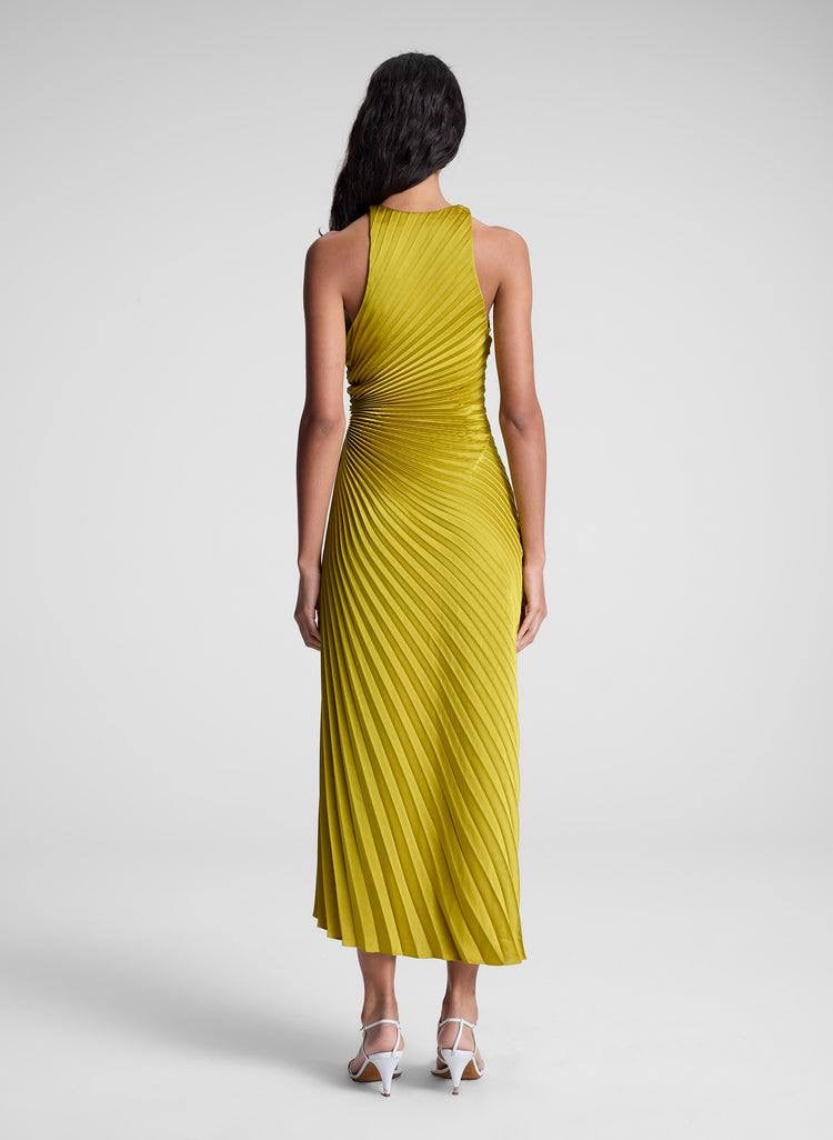 3 Colors! ALC Reagan Asymmetric Pleated Midi Dress