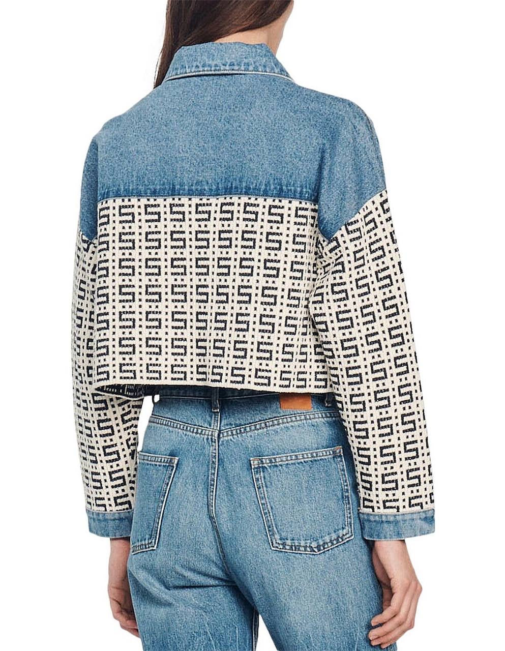 SD Cordoue Logo Jacquard Denim Cropped Jacket