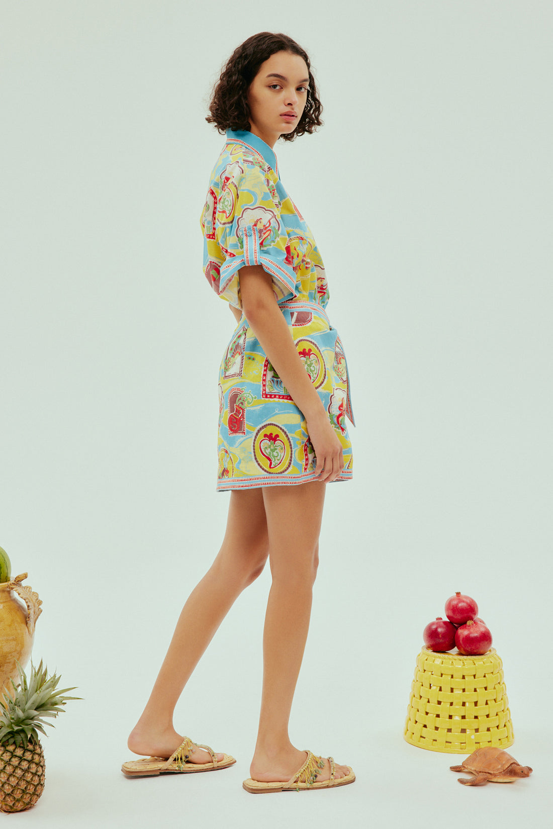 ALM Emilio Cotton Shirt | Sarong Mini Skirt | Set