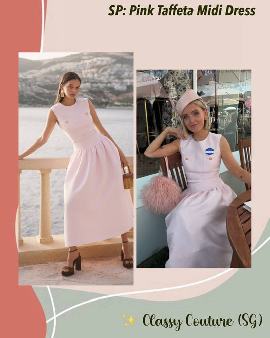 SP Pink Taffeta Midi Dress