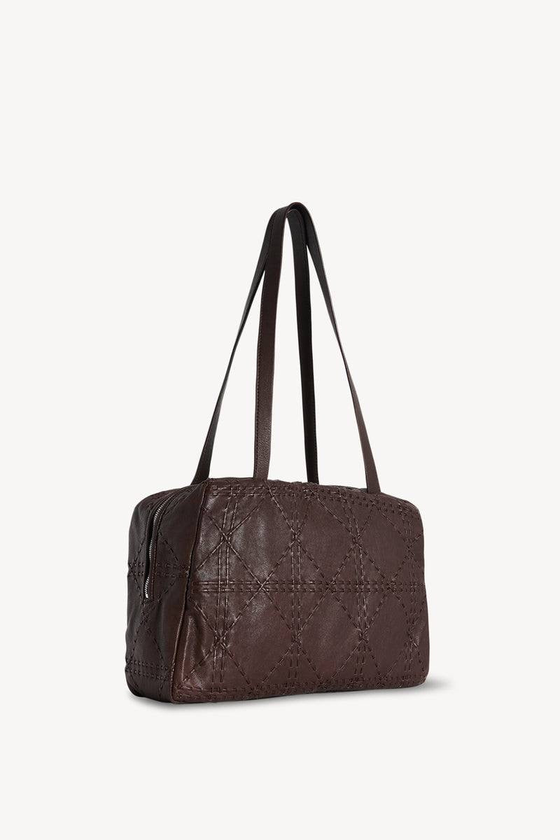 2 Colors! TR Astra Woven Bowling Goatskin Leather Shoulder Tote Bag
