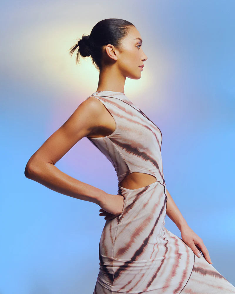 MS Salli Mesh Cut Out Maxi Dress
