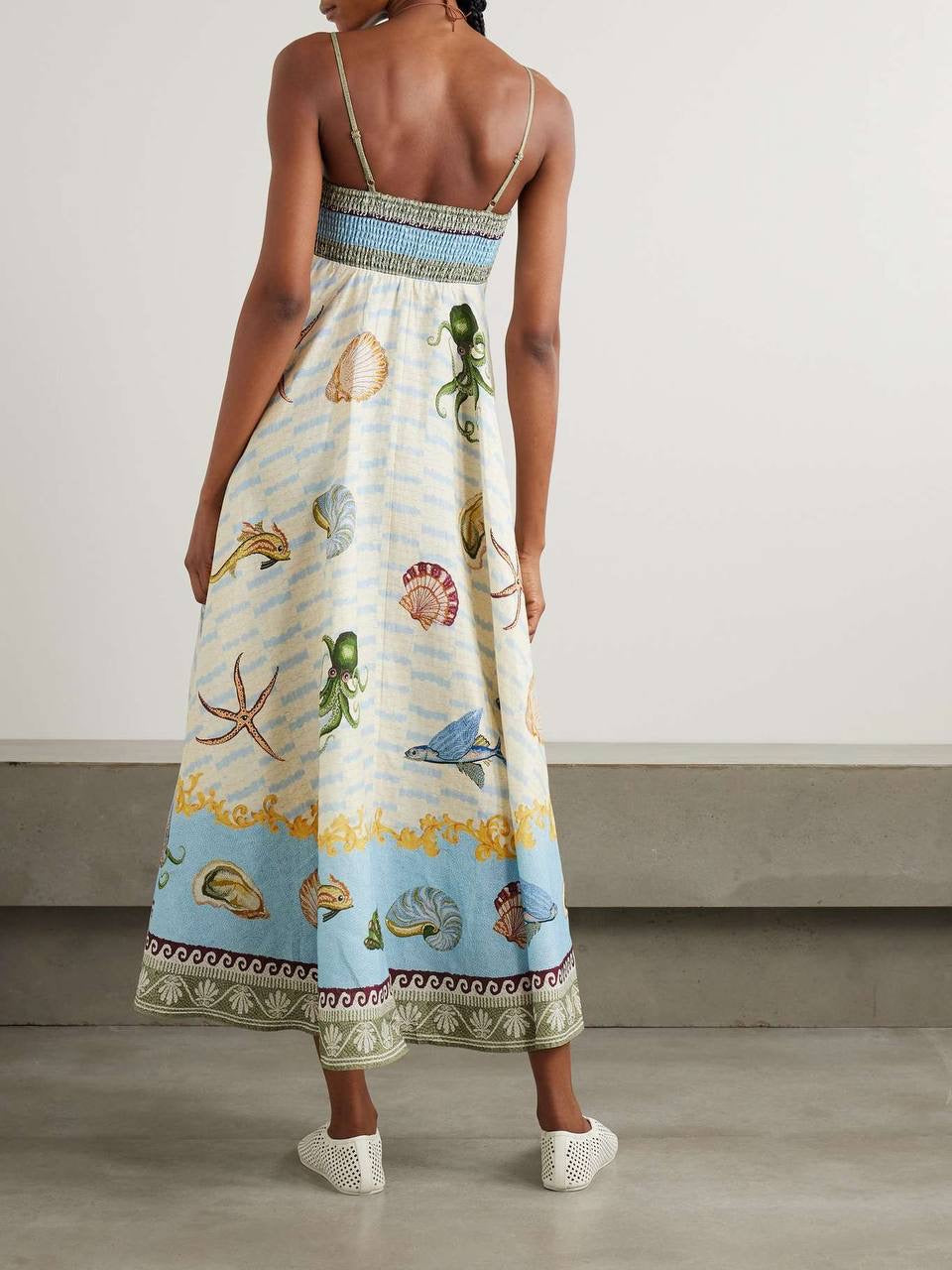 ALM Bath House Linen Midi Dress Sundress