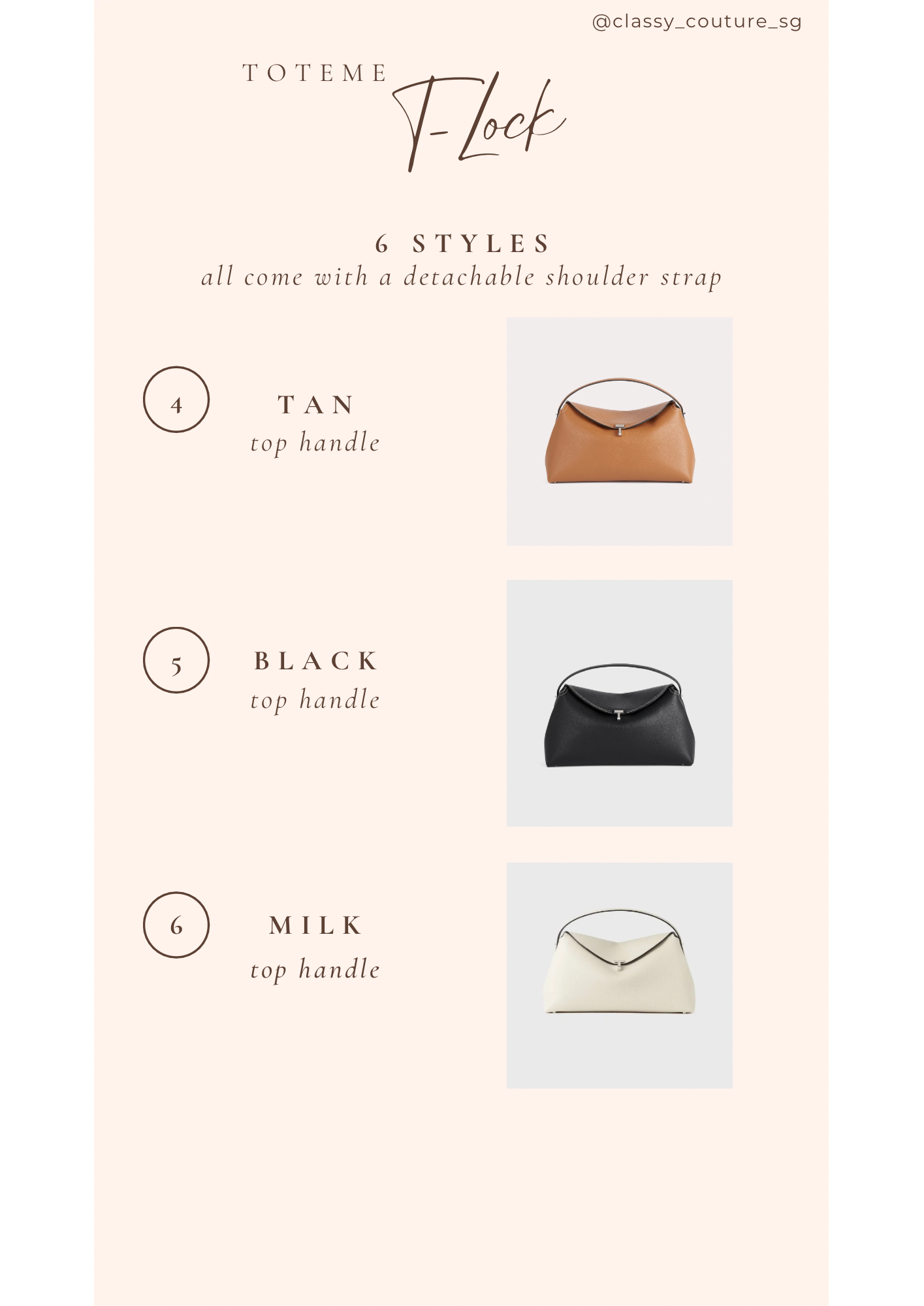 TOT T-Lock Top Handle Clutch Bag in Grained Leather