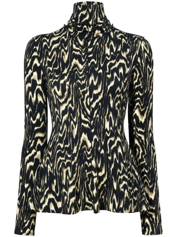 PS Audrey Printed Jersey Turtleneck Top