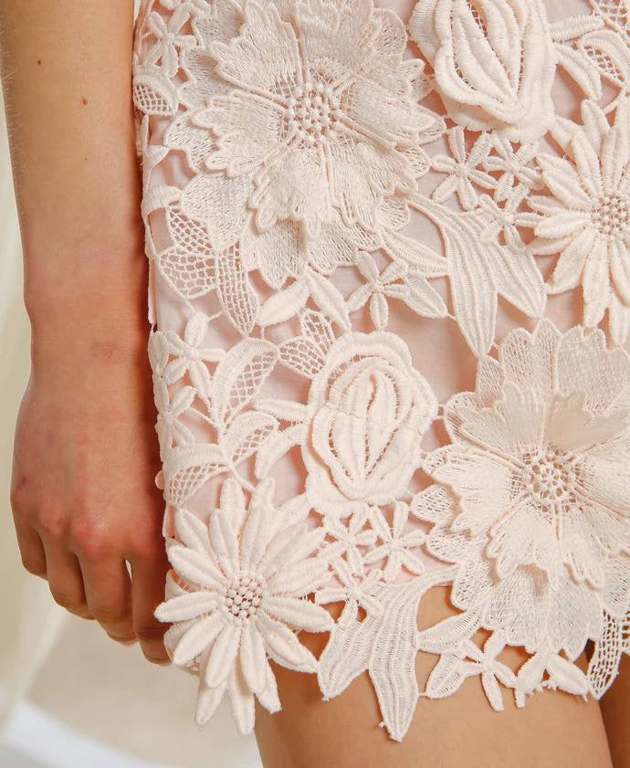 IX PomPom Cotton Lace Mini Dress