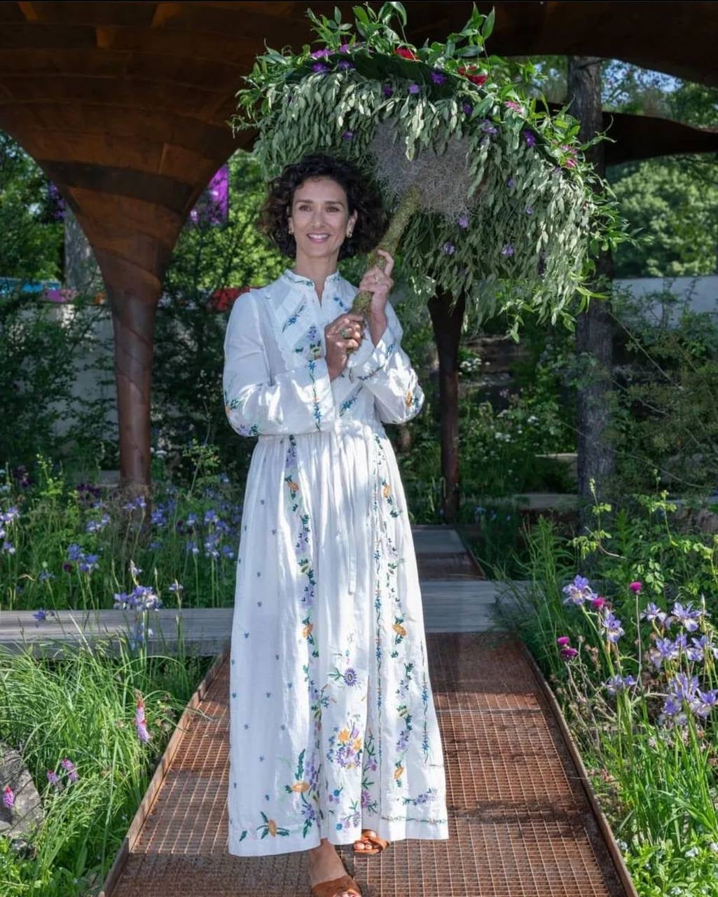 ALM Willa Embroidered Cotton Shirtdress Midi Dress
