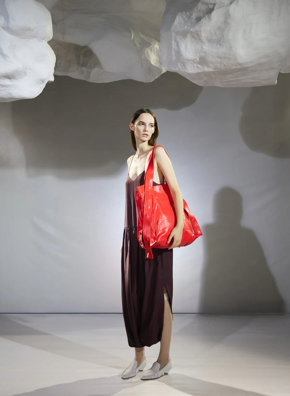 TB Spring Acetate Strappy Jalouise Midi Dress