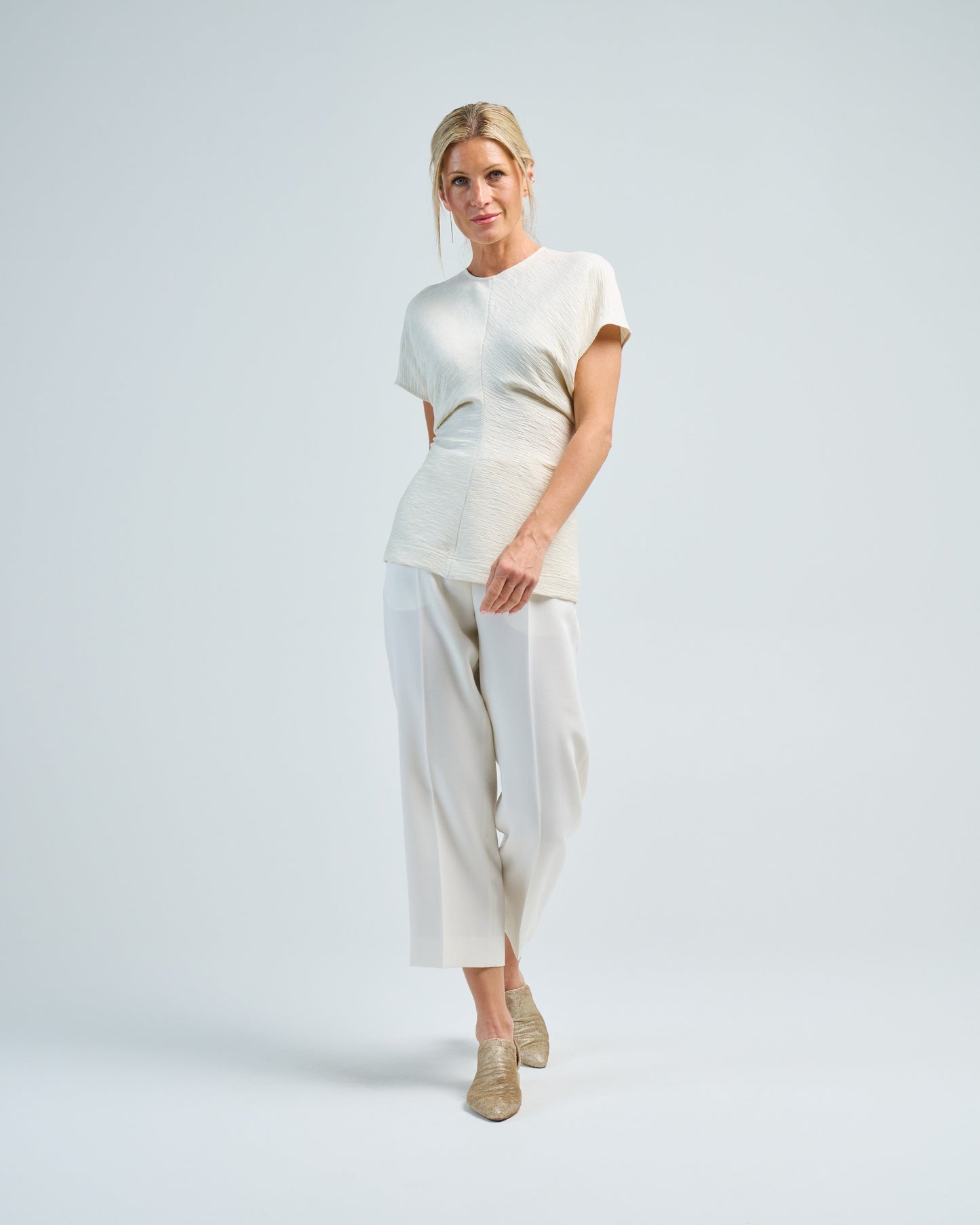 Best! Tot Slouch Waist Crinkled Viscose-Blend Top