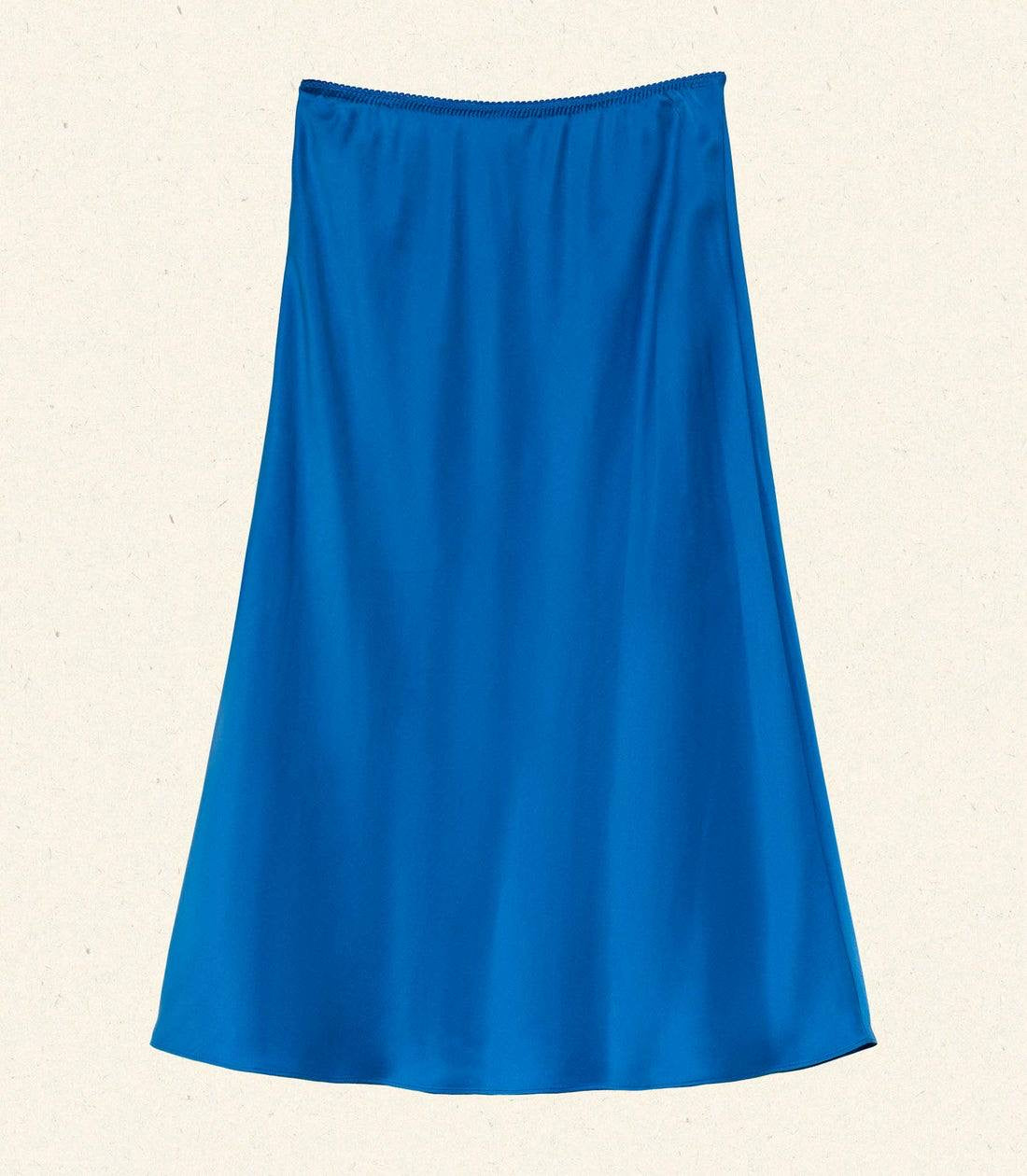 DN Elowena Blue Silk Midi Skirt