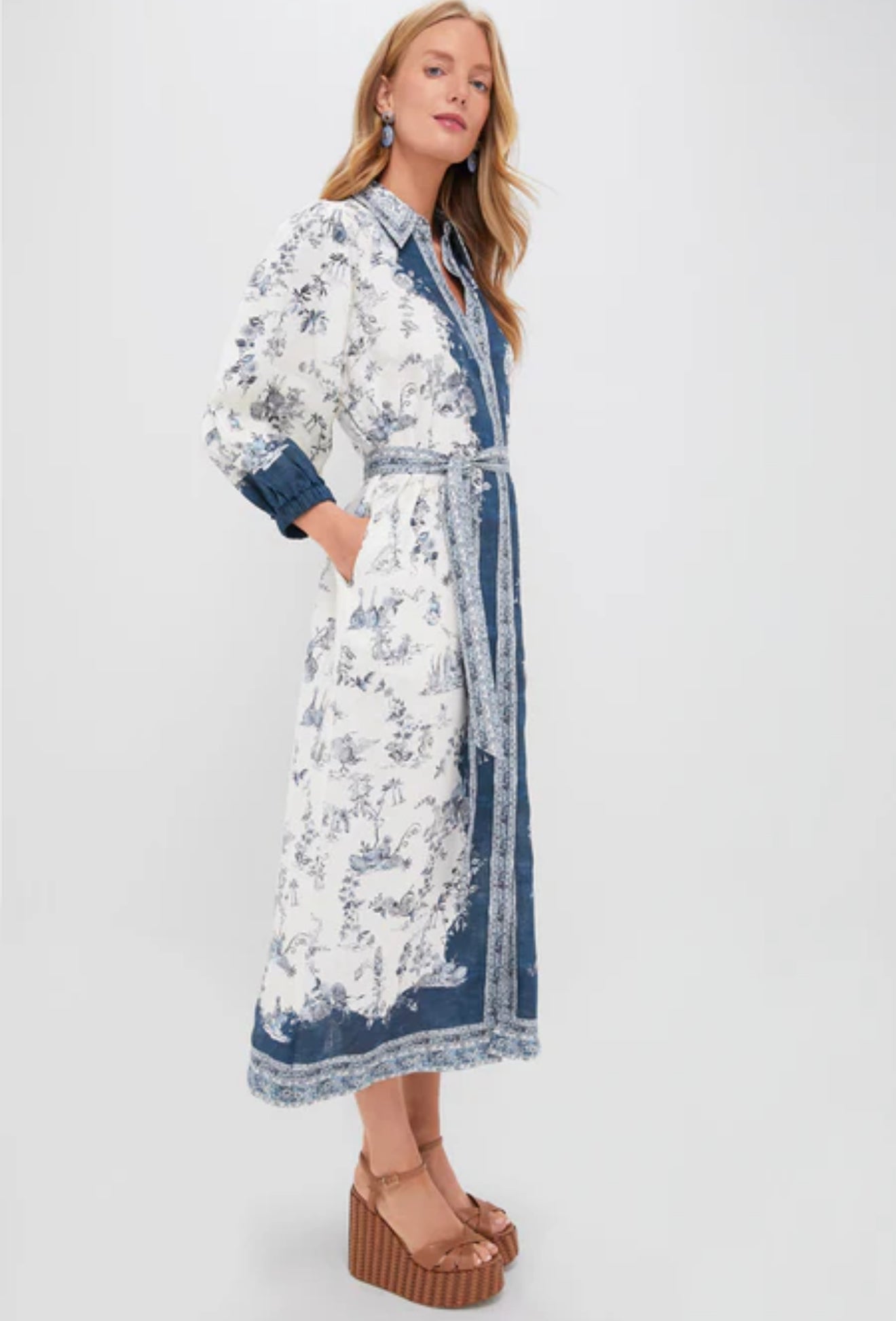 ALM Casa Linen Shirtdress Midi Dress