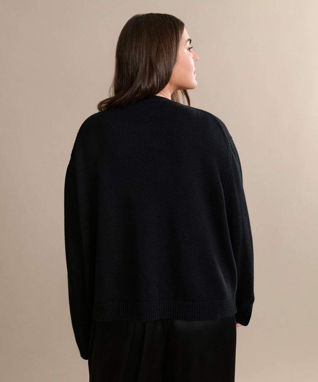 JK Simone V-Neck Wool-Cotton Pullover Sweater