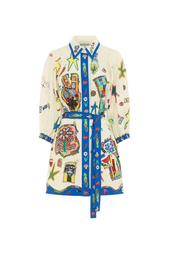 ALM Players Linen Mini Dress