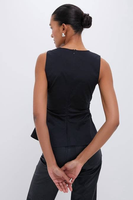 VB Aiden Ruched V-Neck Cotton Top