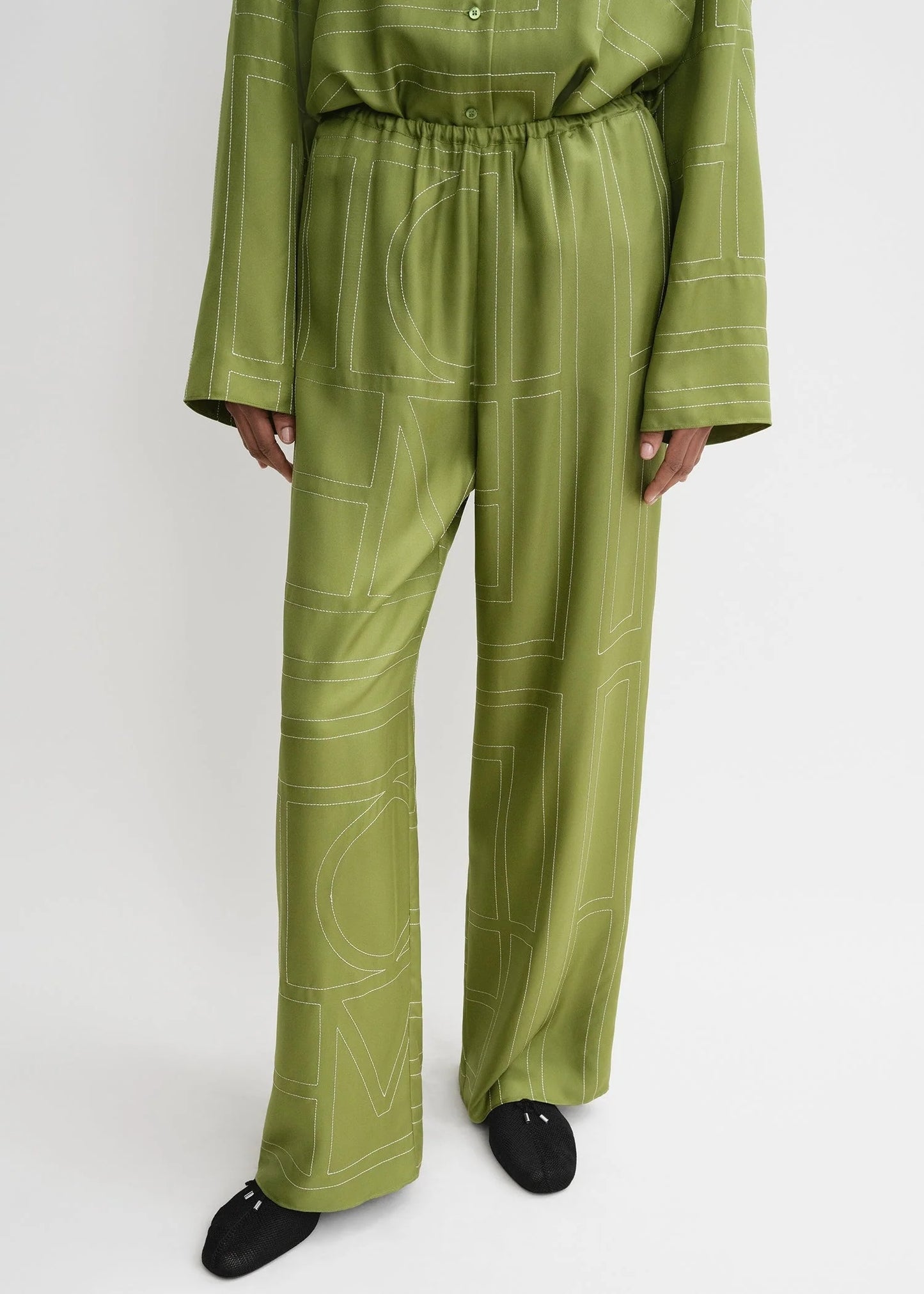 Tot Monogram Silk PJ Shirt Top | Shorts | Pants | Set