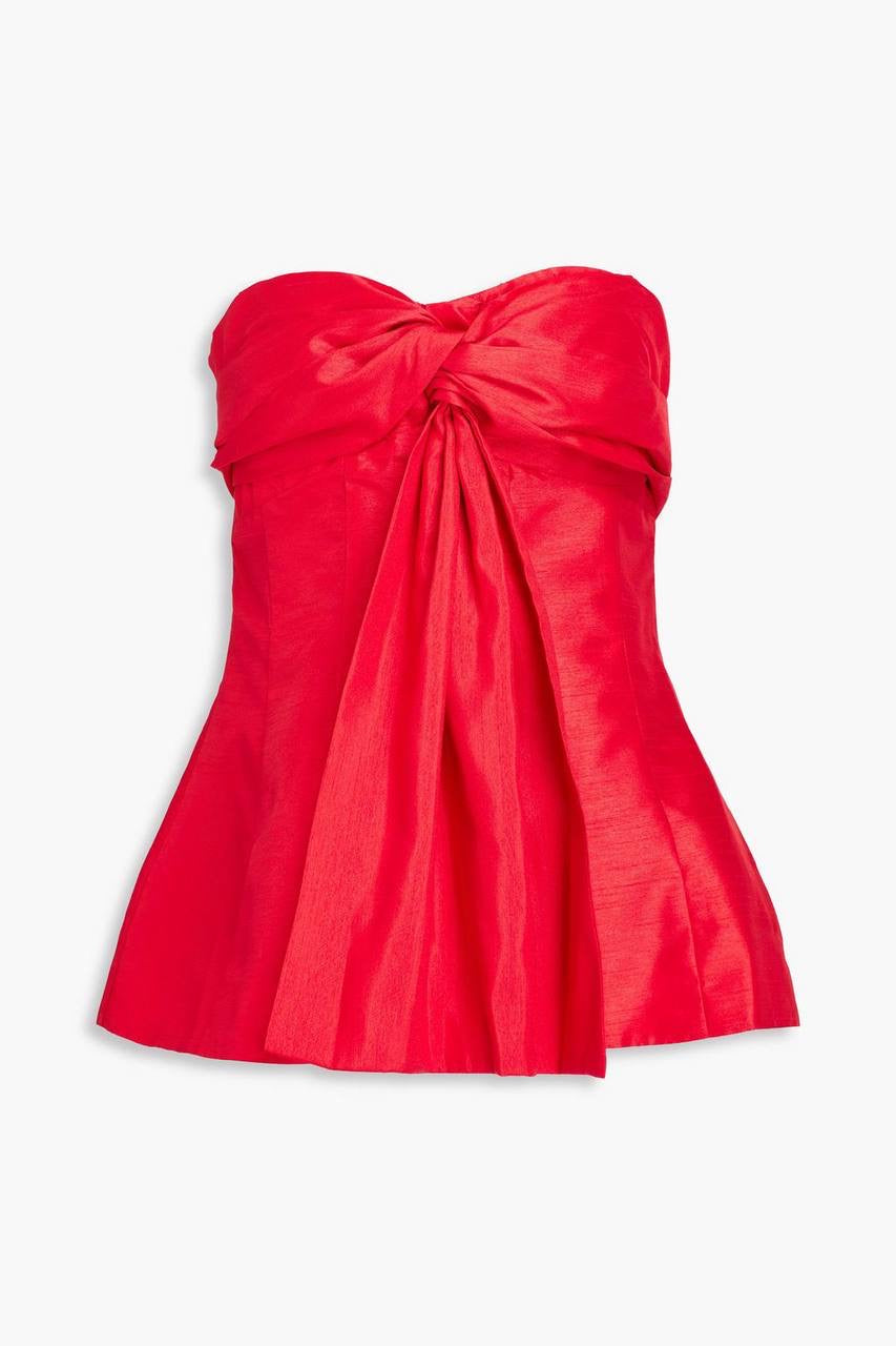 NC Strapless Draped Shantung Top