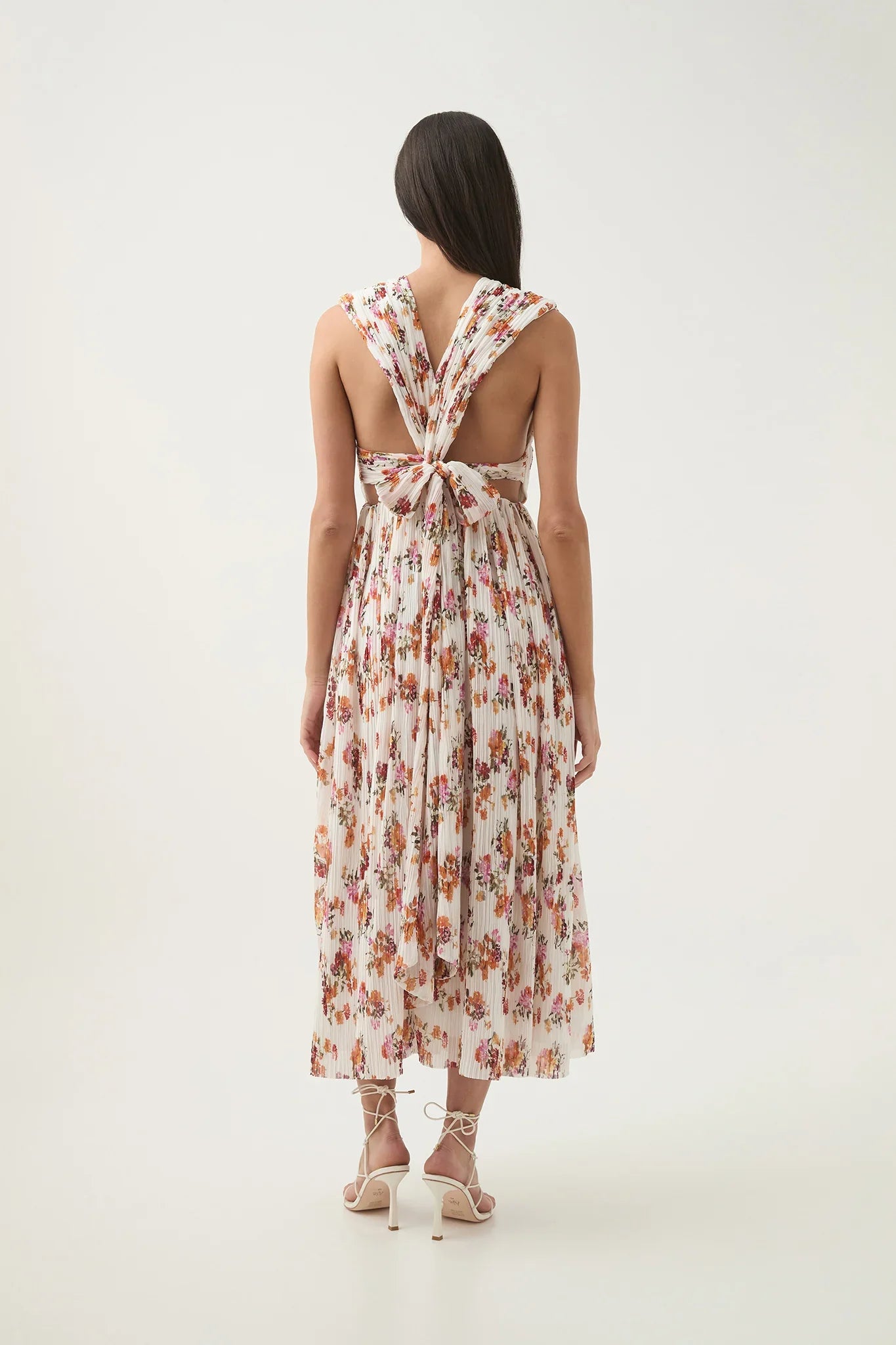 AJ Becoming Bow Back Chiffon Midi Dress