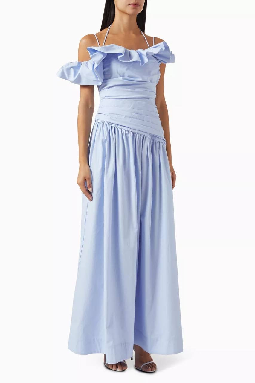 SJ Maiori Bubble Sleeve Cotton Maxi Dress