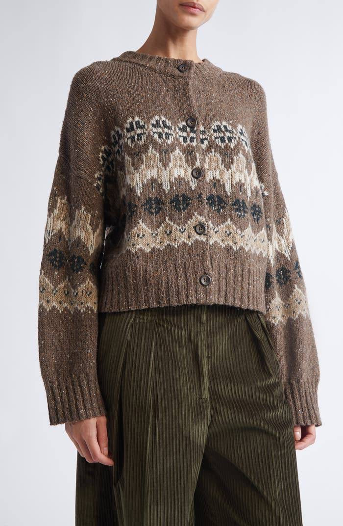 ATZ Cammie Fair Isle Wool-Blend Buttoned Cardigan