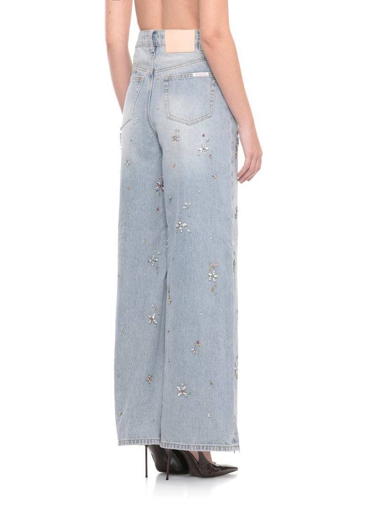 SP Embellished High Waist Jeans in Light Blue Wash