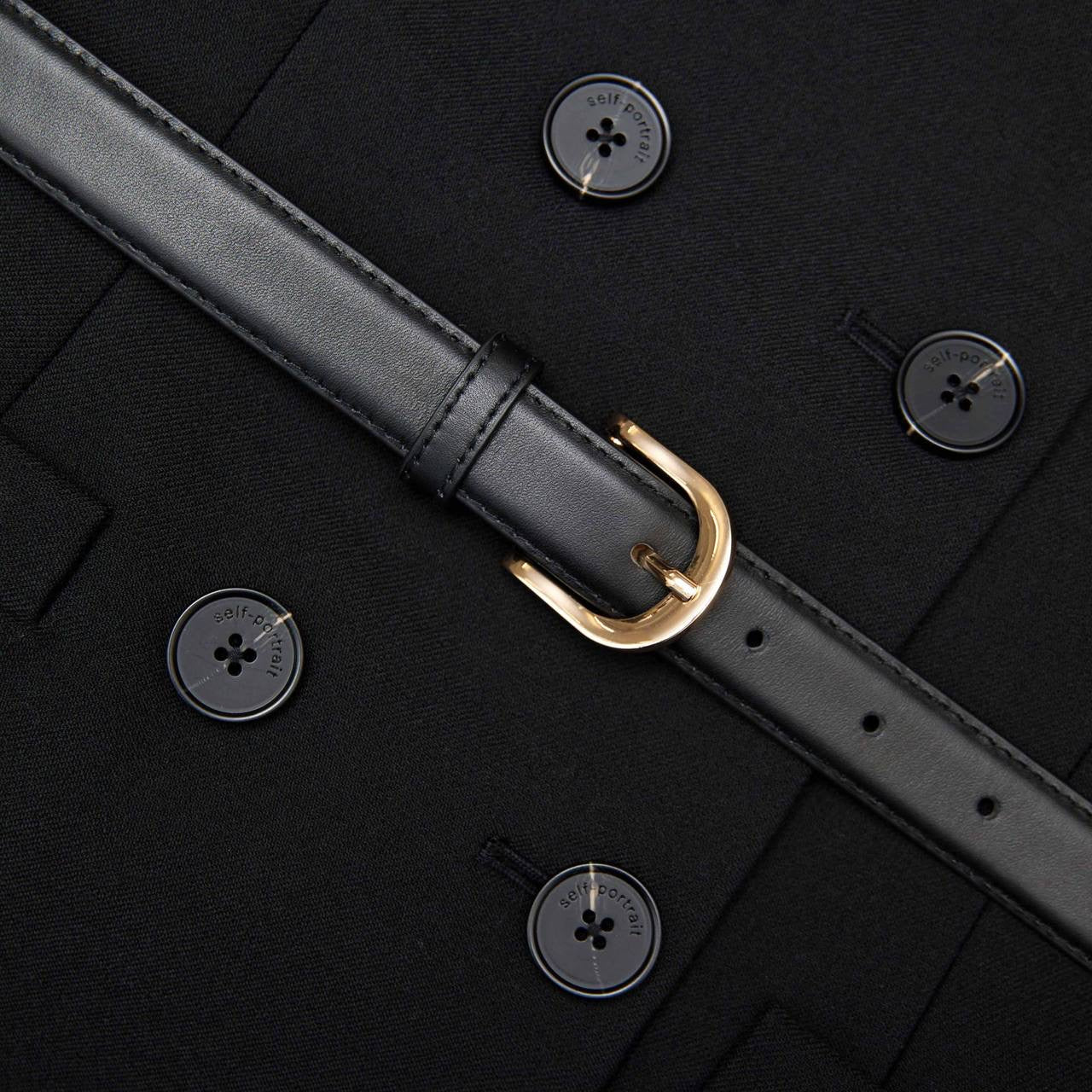 SP Black Wool Double Breasted Mini Dress