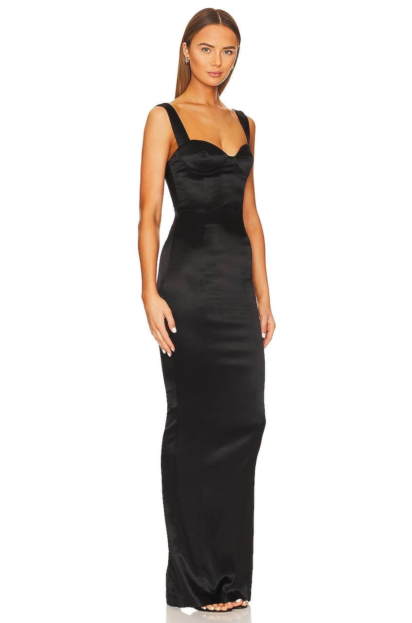 Sau Palmela Viscose-Blend Sateen Maxi Dress