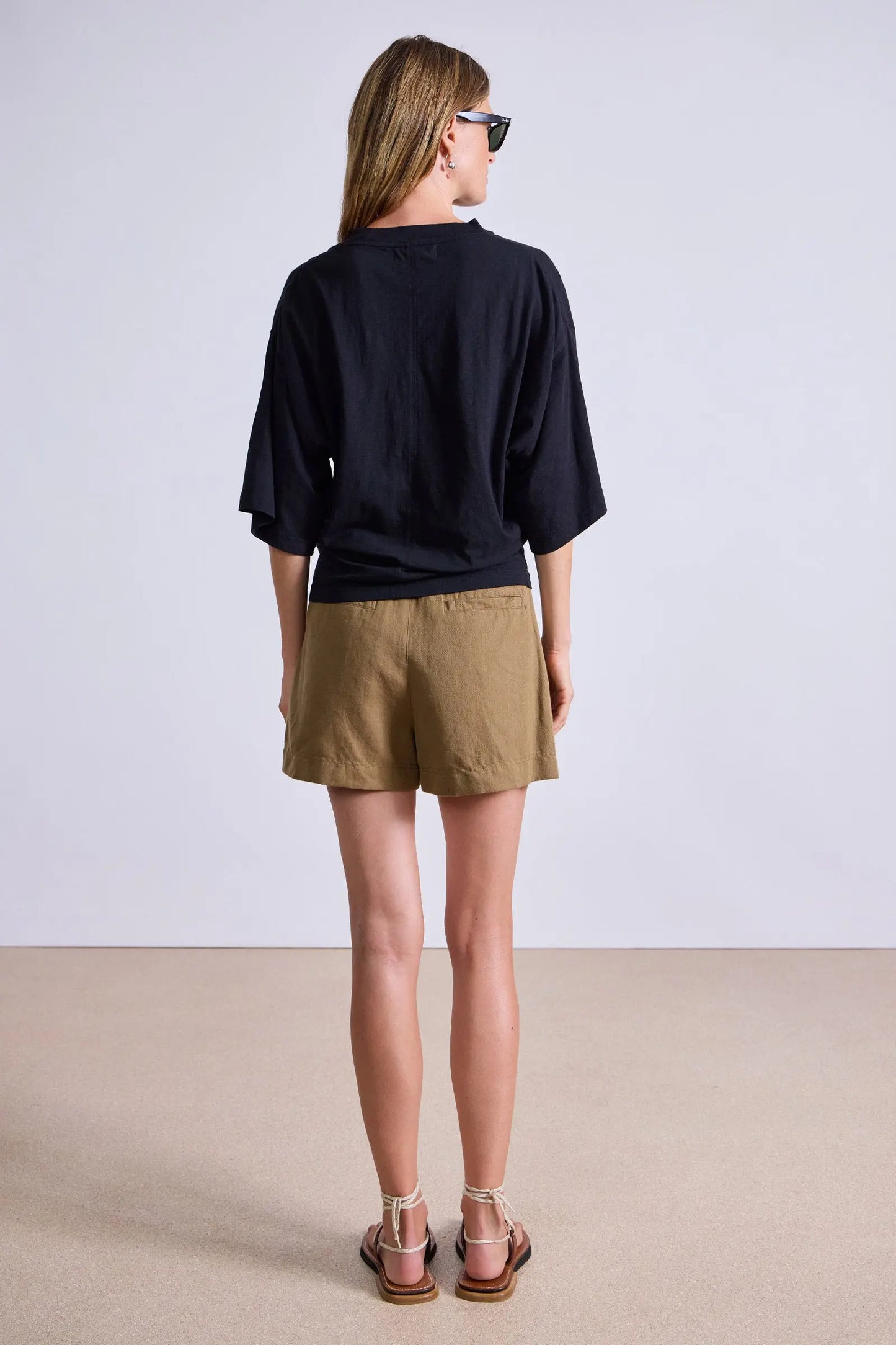 AA Bari Short Cotton-Linen High-Waist Shorts