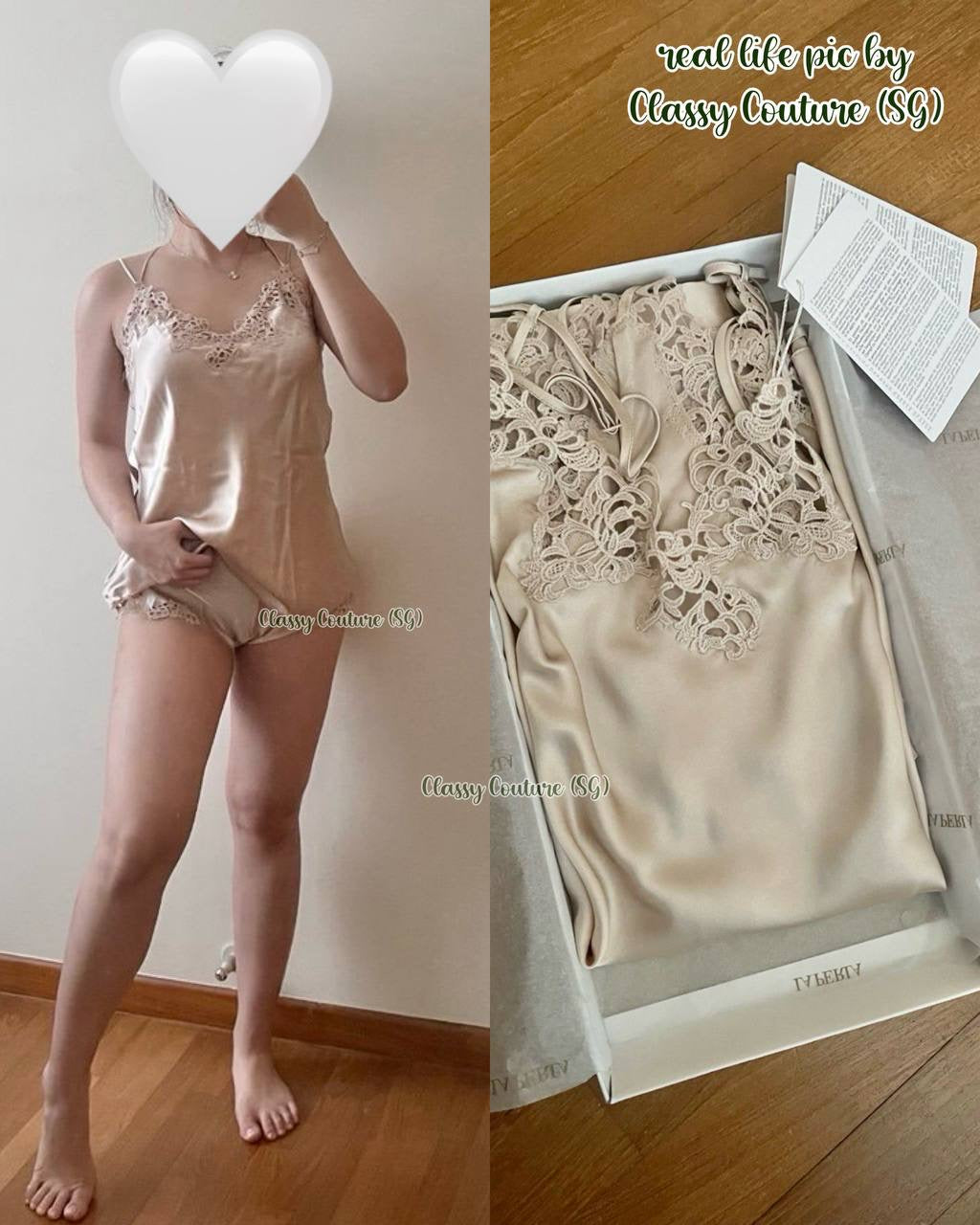 LP Silk Camisole | Sleep Shorts with macrame frastaglio | Lounge Set