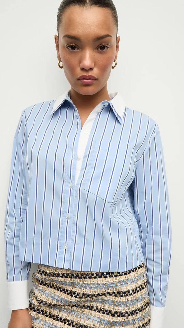 VB Maia Cotton-Blend Double Collar Top