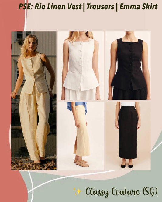 PSE Rio Linen Vest | Trousers | Emma Pencil Midi Skirt | Set