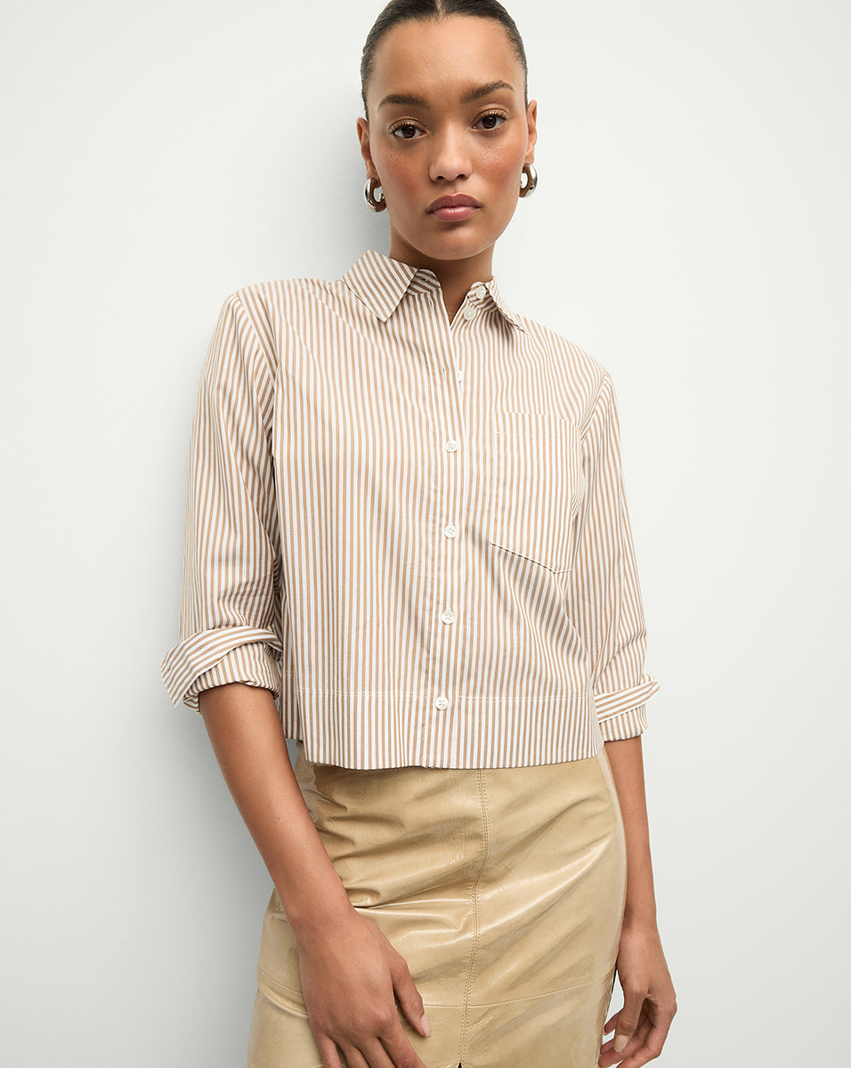 VB Maia Striped Stretch-Cotton Shirt