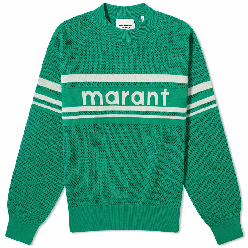 IM Arwen Emerald Cotton-Wool Blend Open Knit Sweater Pullover
