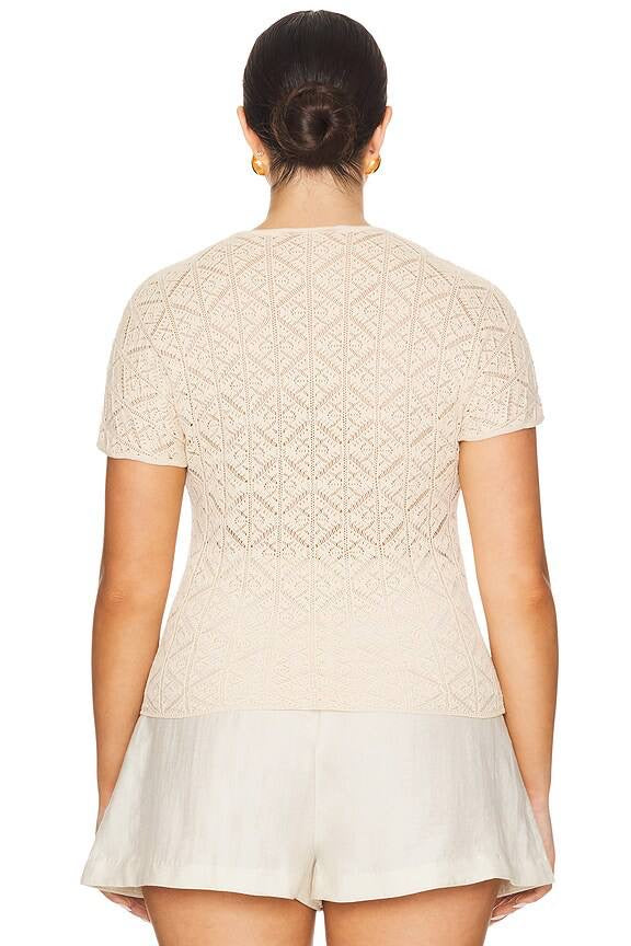 LA Tillie Cotton-blend Open-knit Top