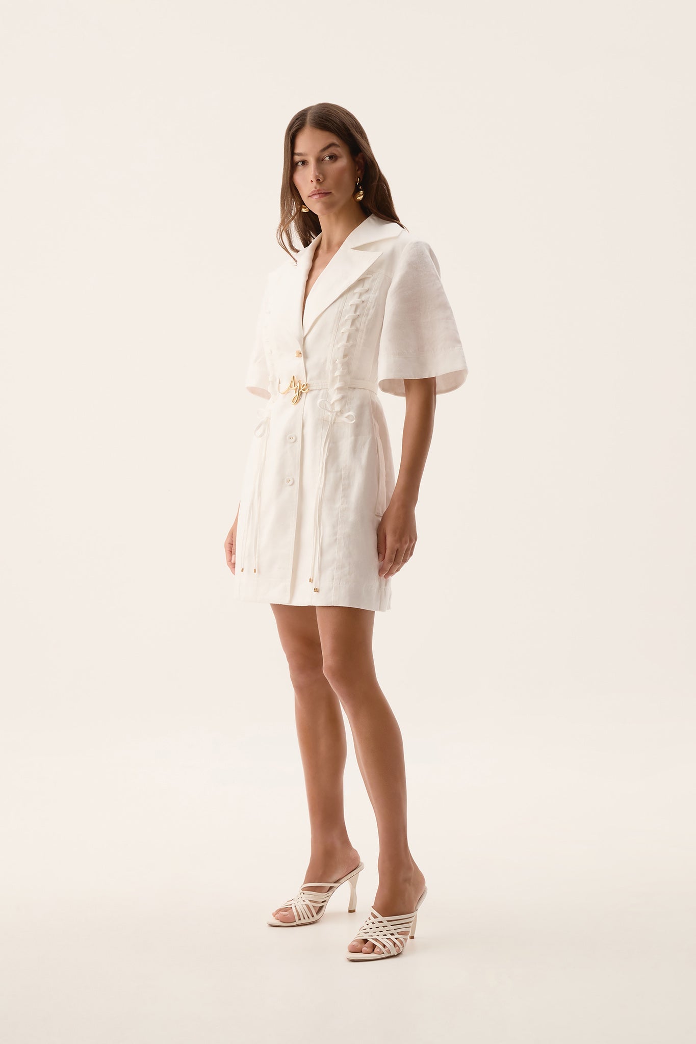 AJ Morgan & Ana Linen-Blend Mini Dress