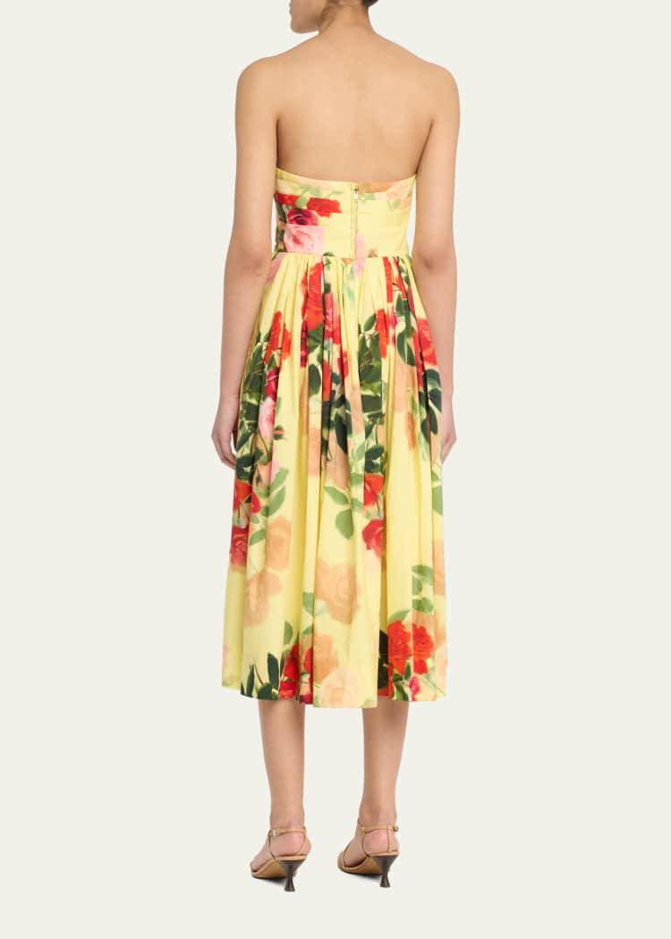 CC Daria Strapless Cotton Midi Dress