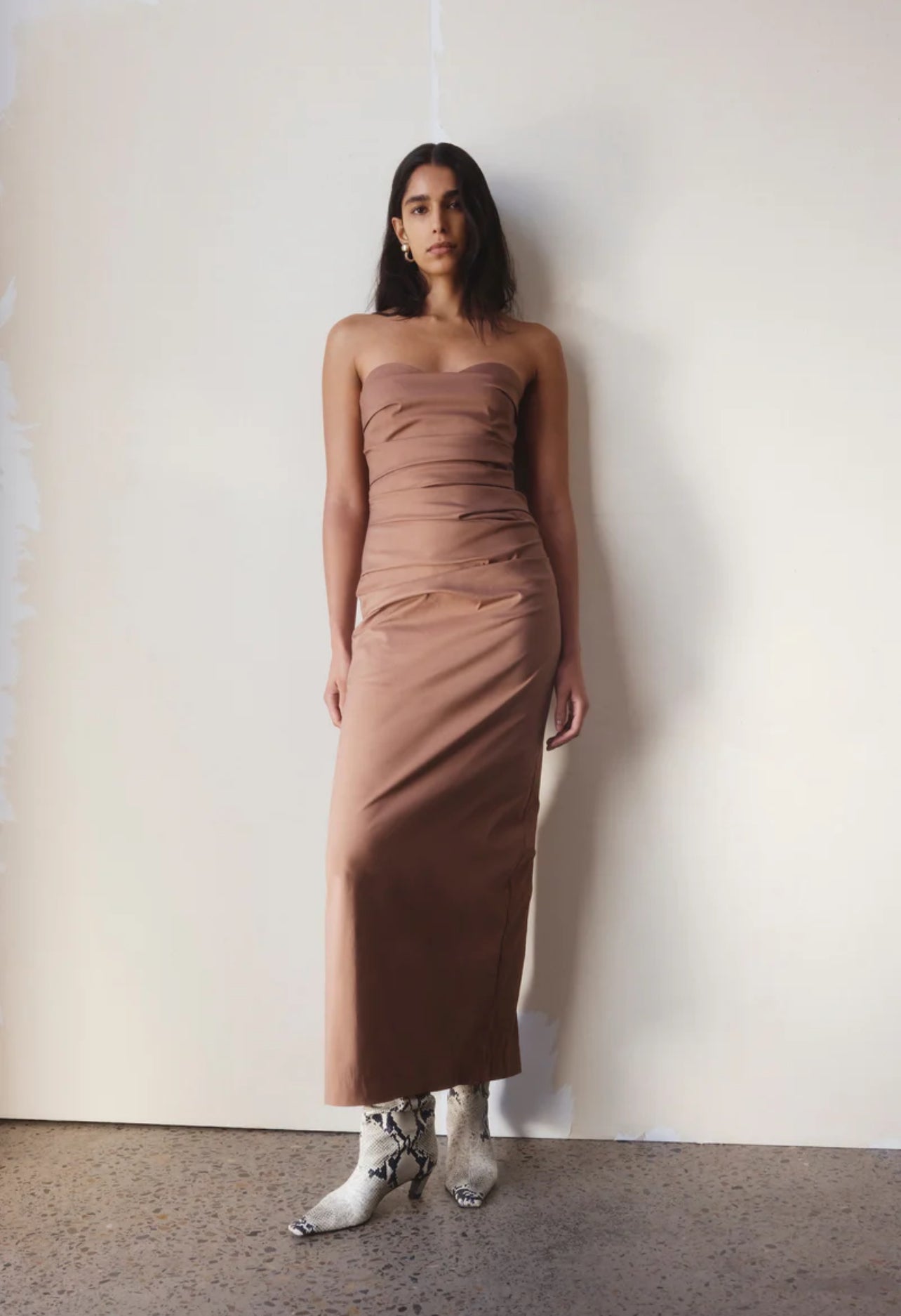 STL Alba Strapless Stretch-Cotton Gown Maxi Dress