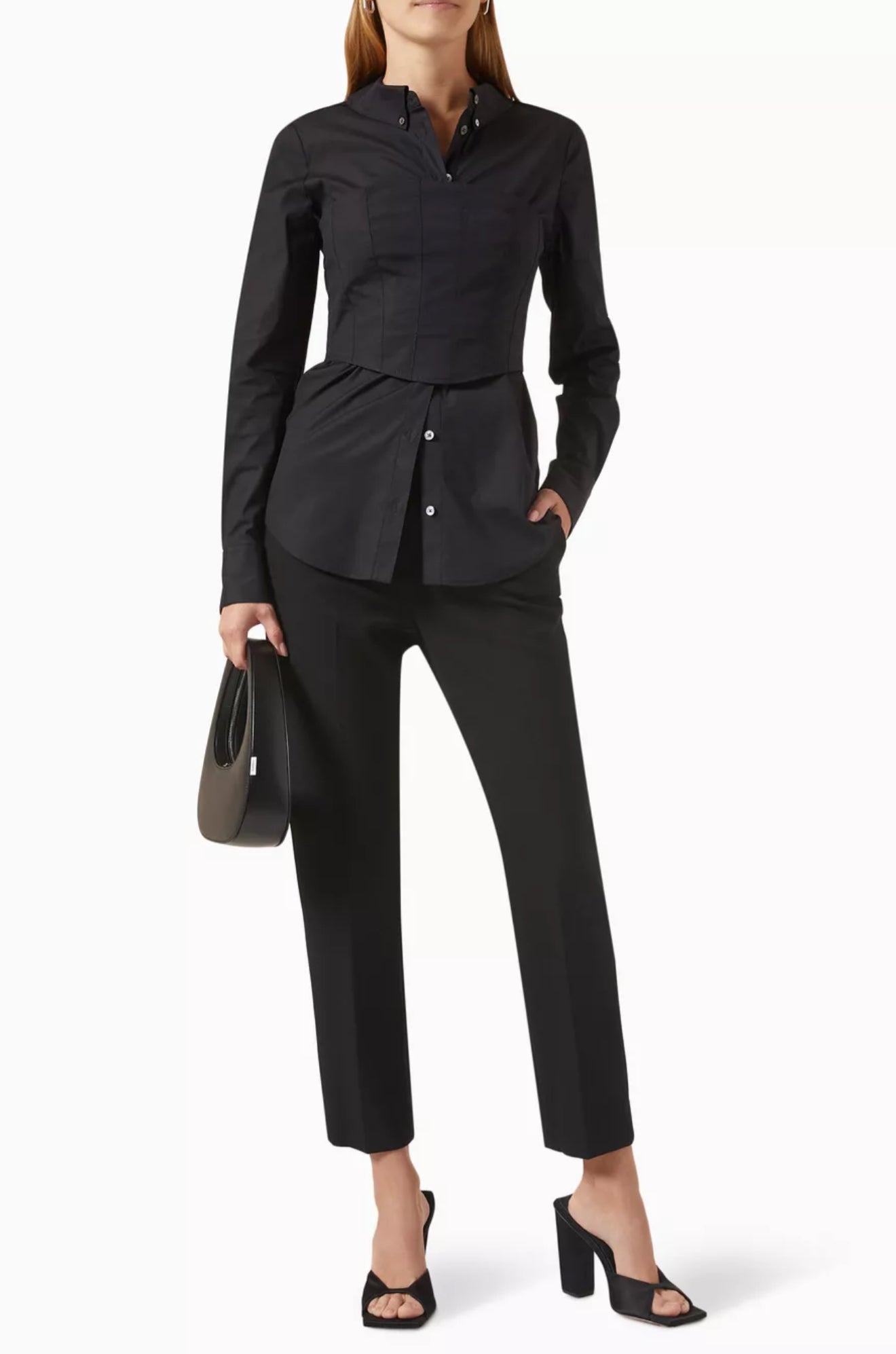 VB Keora Corset-Inspired Cotton Blouse Shirt