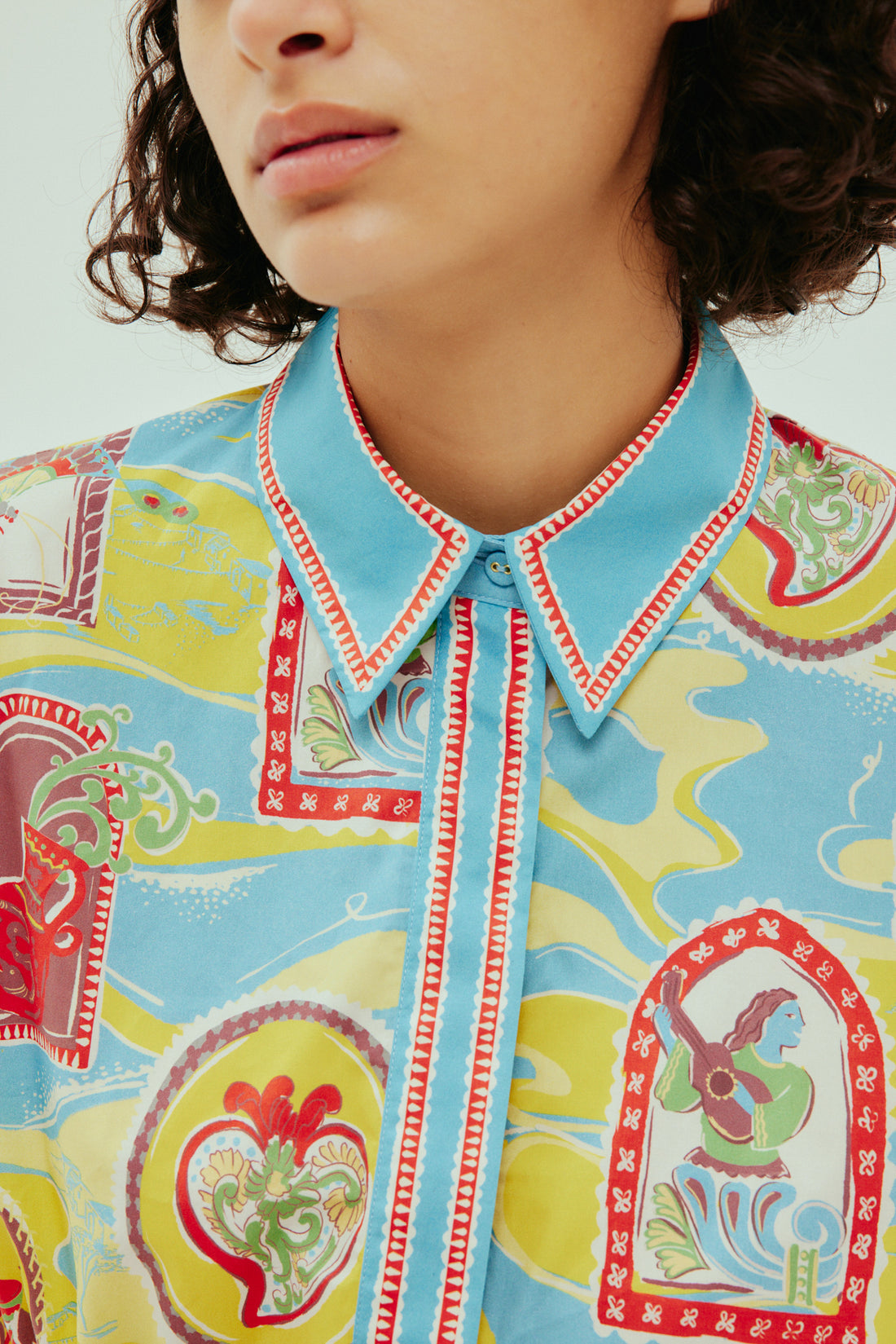 ALM Emilio Cotton Shirt | Sarong Mini Skirt | Set