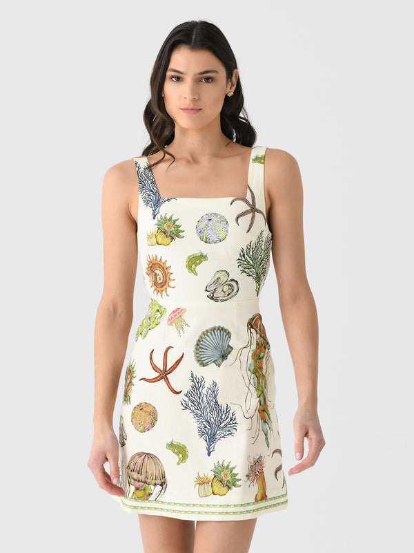 ALM Sea Tie Back Linen Mini Dress