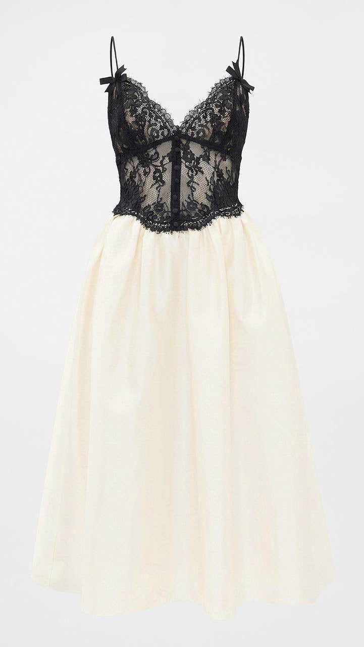 SP Taffeta and Lace Midi Dress