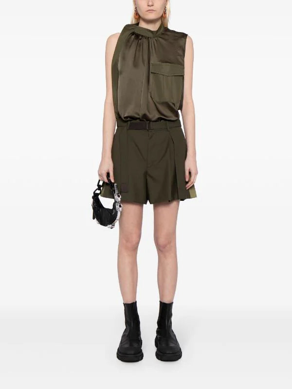 SC Asymmetric Satin Blouse Top