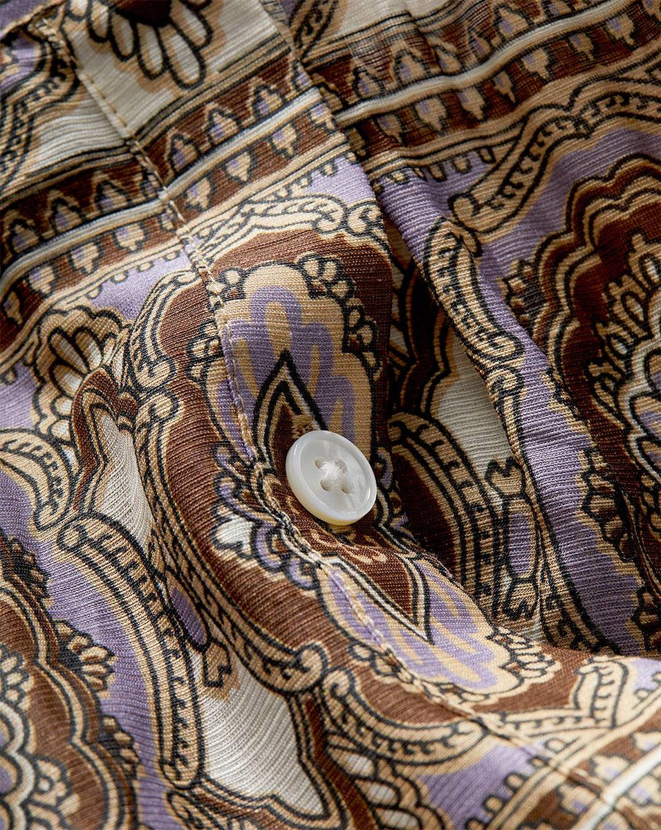 VB Ashlynn Silk-Linen Blouse Top