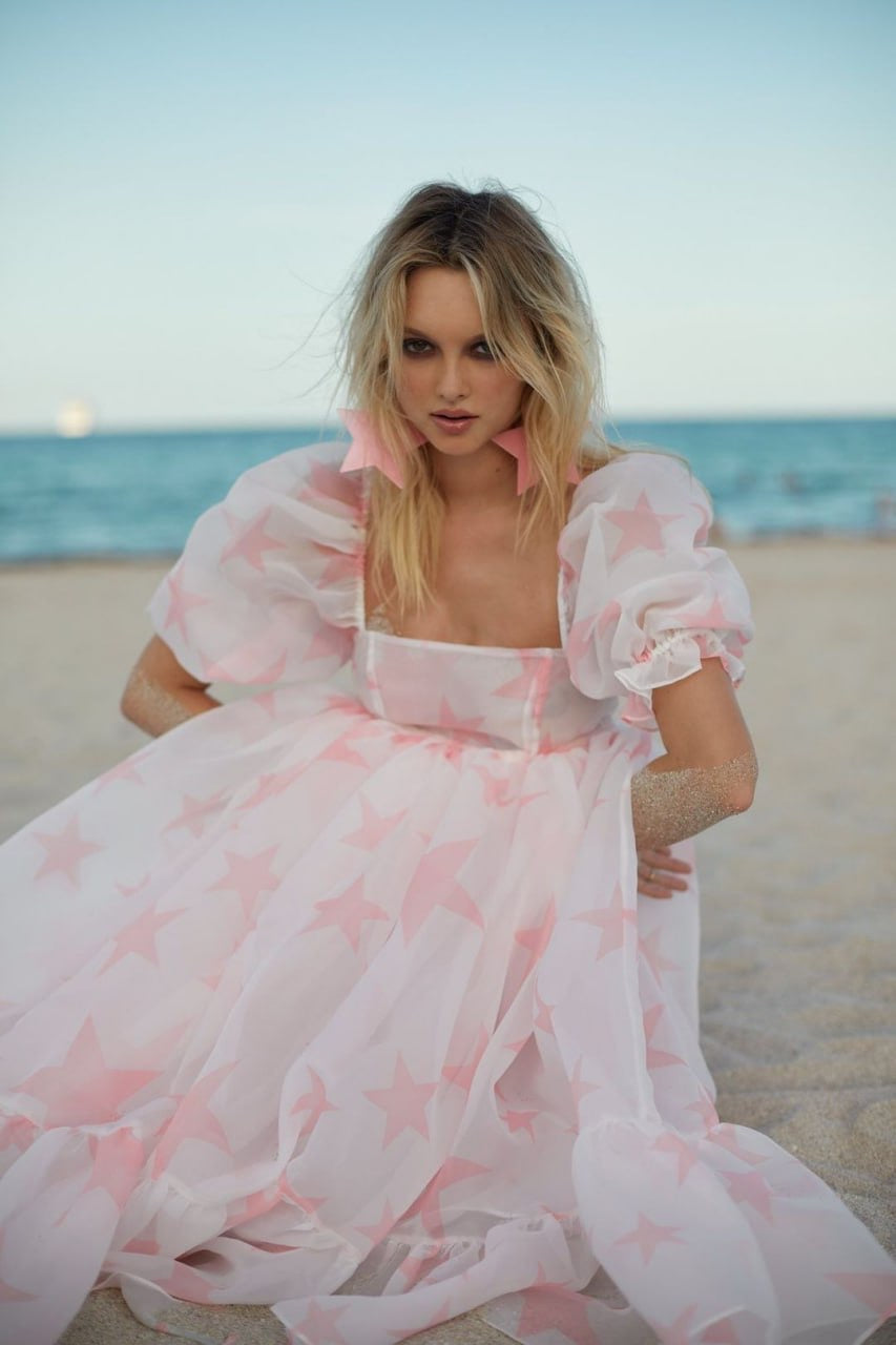 SK French Puff Midi Dress