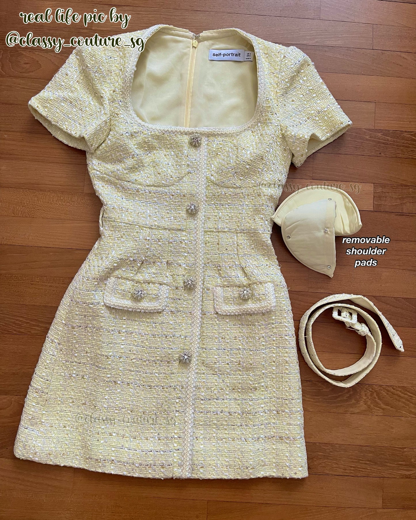SP Yellow Boucle Mini Dress | Jacket | Set