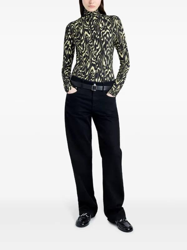PS Audrey Printed Jersey Turtleneck Top
