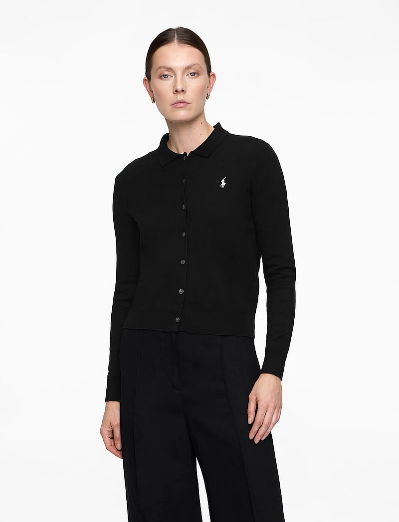2 Colors! RL Polo-Collar Cotton-blend Buttoned Cardigan
