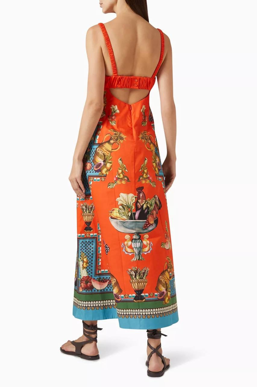 ALM Rocco Cotton Poplin Bustier Midi Dress