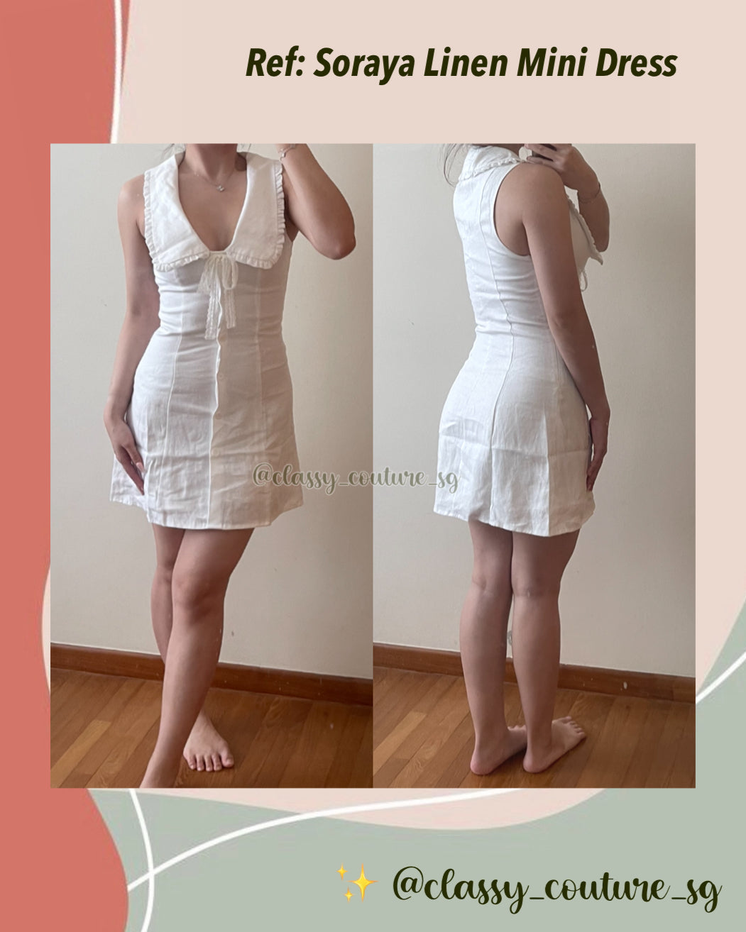 Ref Soraya Linen Mini Dress in White – Classy Couture (SG)
