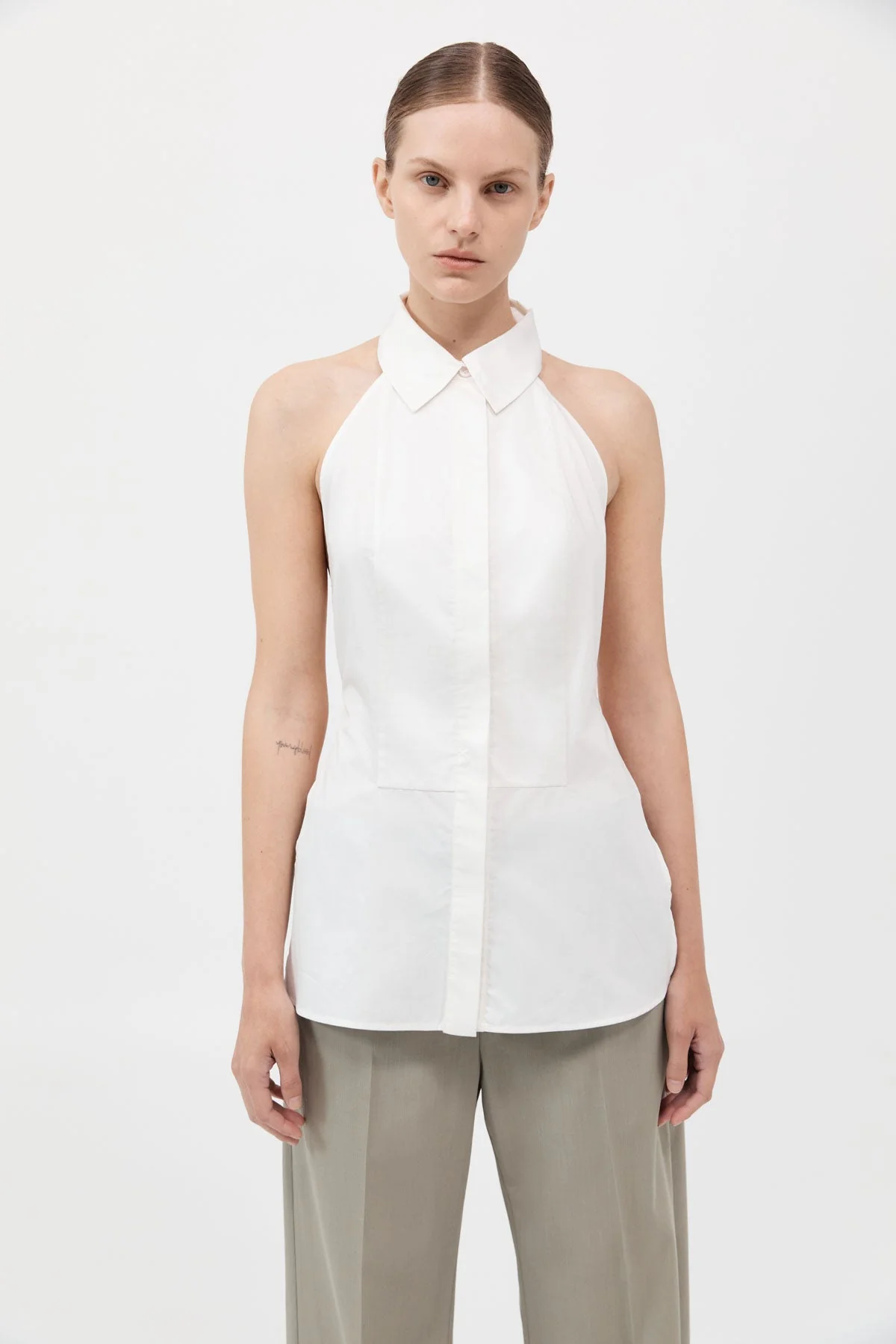 SA Halter Backless Cotton Shirt Top