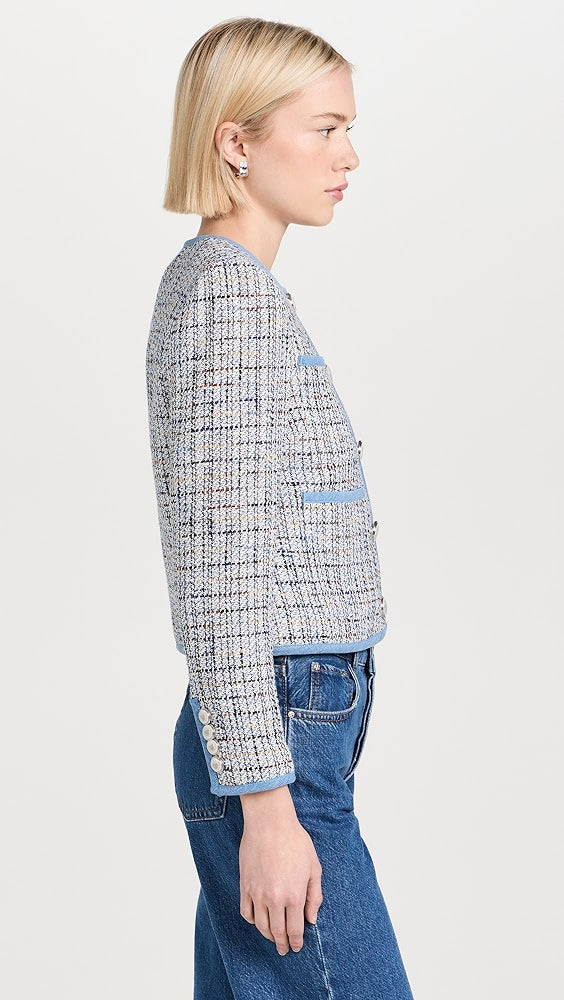 VB Darla Tweed Jacket in Blue Multi